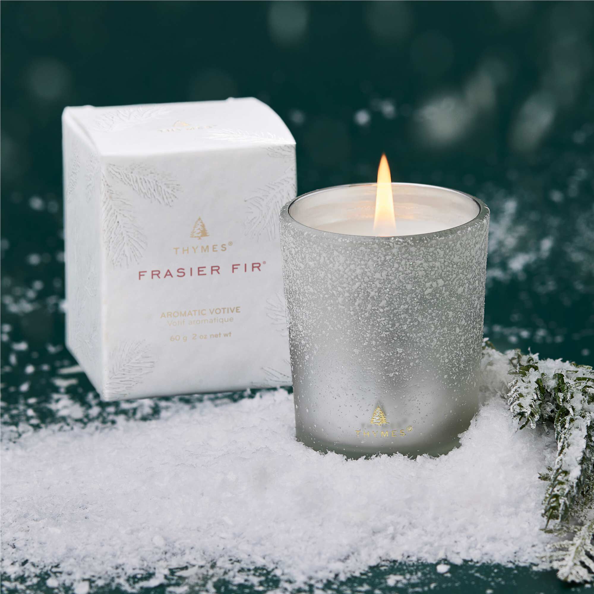 Alternative view of Frasier Fir Flocked Votive Candle