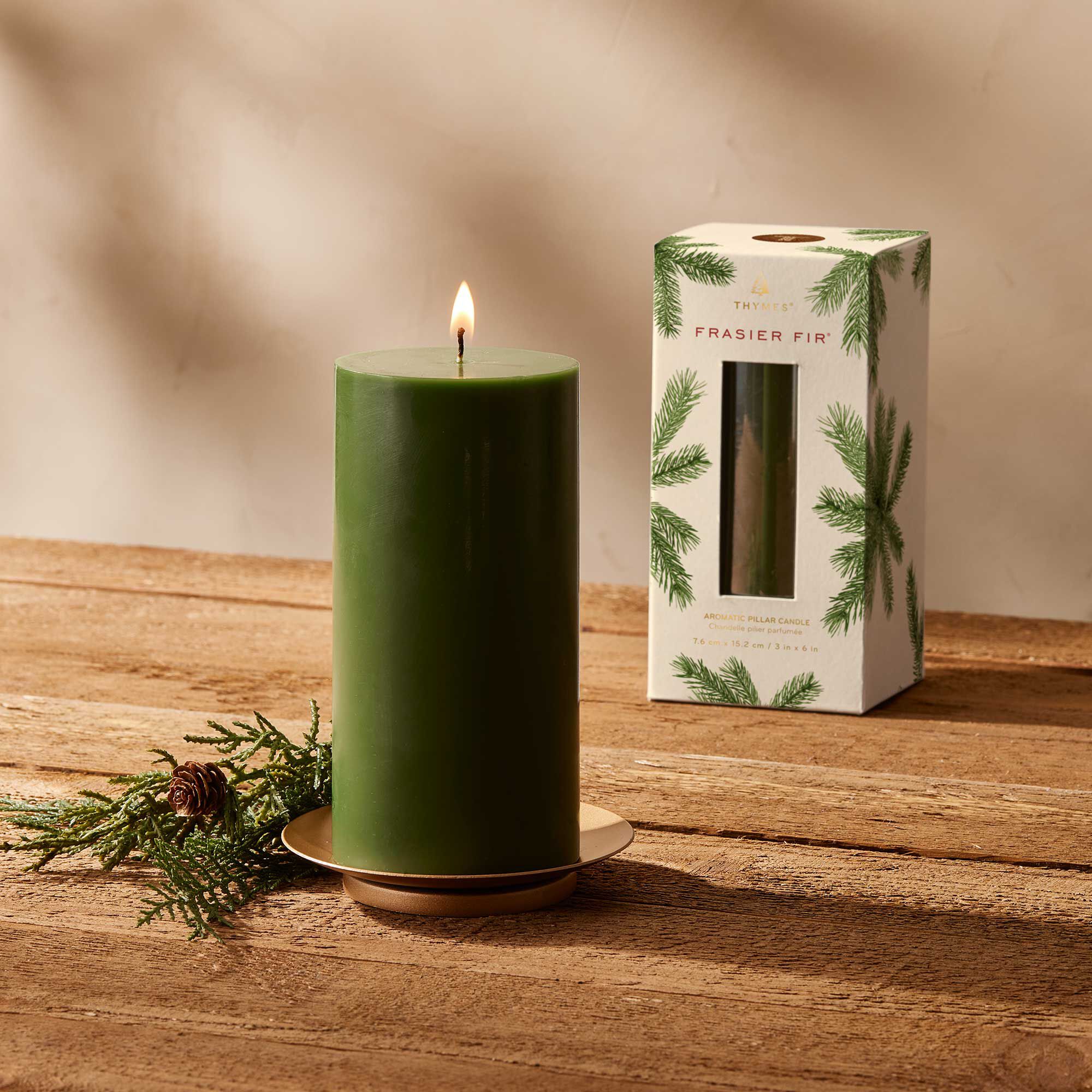 Alternative view of Frasier Fir Pillar Candle, Large