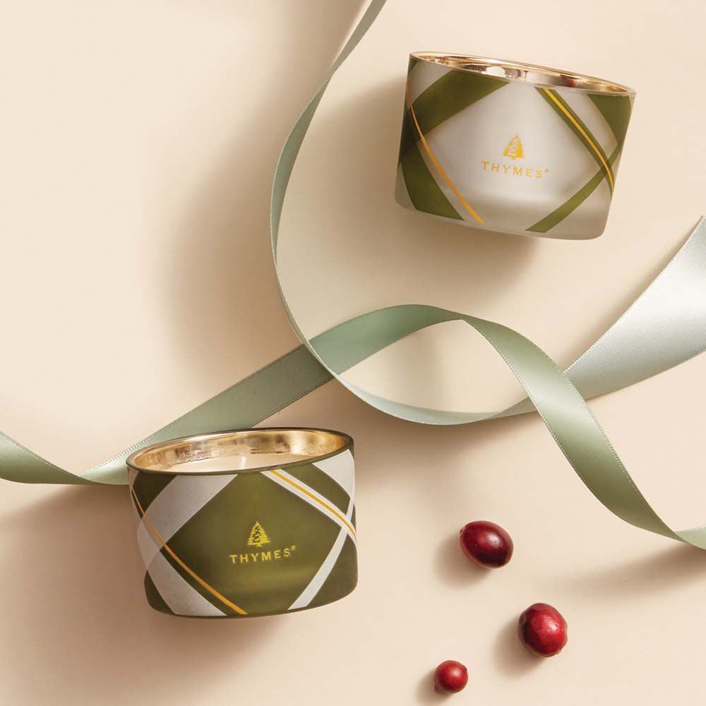 Alternative view of Frasier Fir Frosted Plaid Candle Set