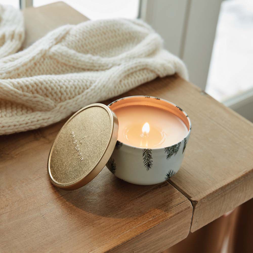 Alternative view of Frasier Fir Candle Tin with Gold Lid