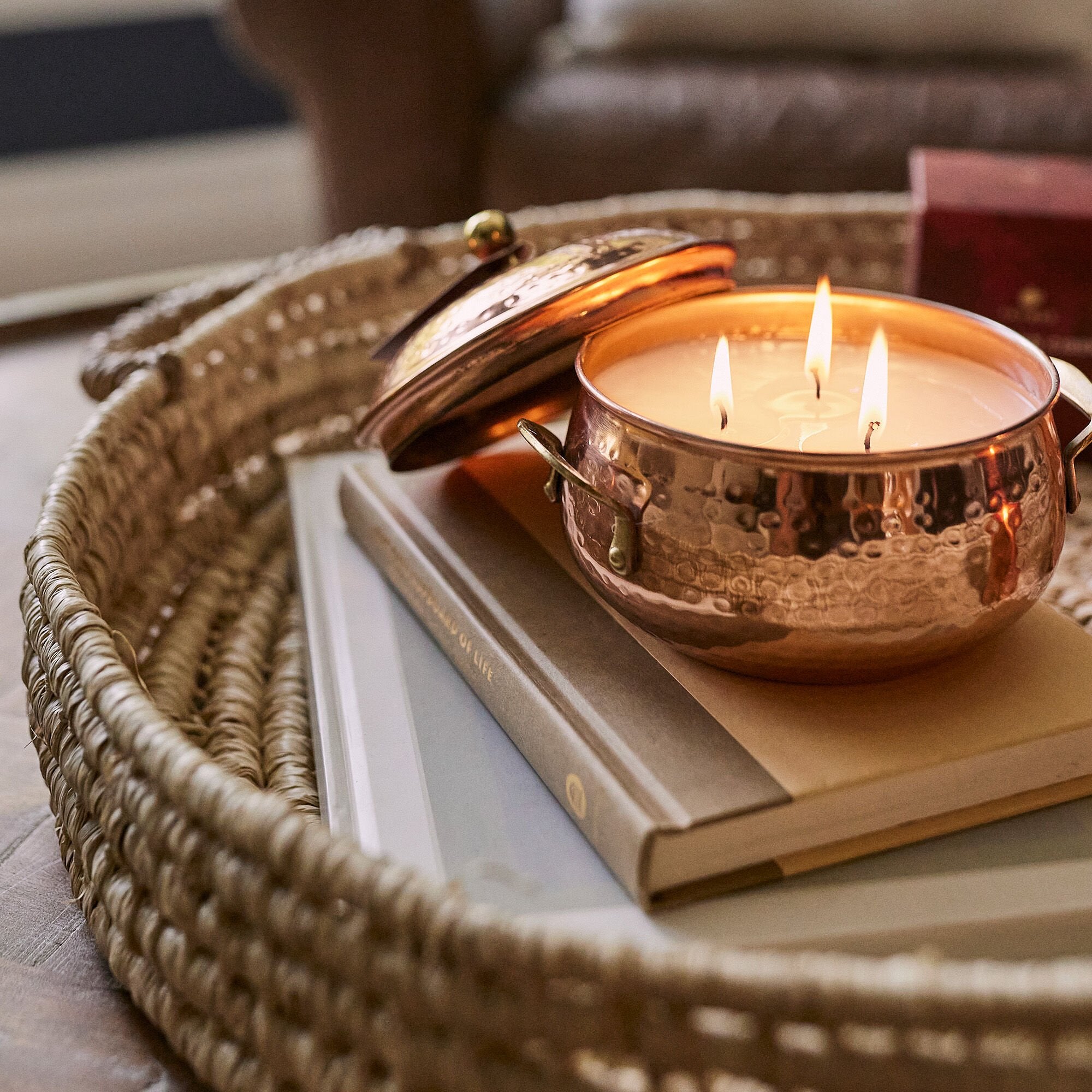 Alternative view of Simmered Cider Copper Pot 3-Wick Candle