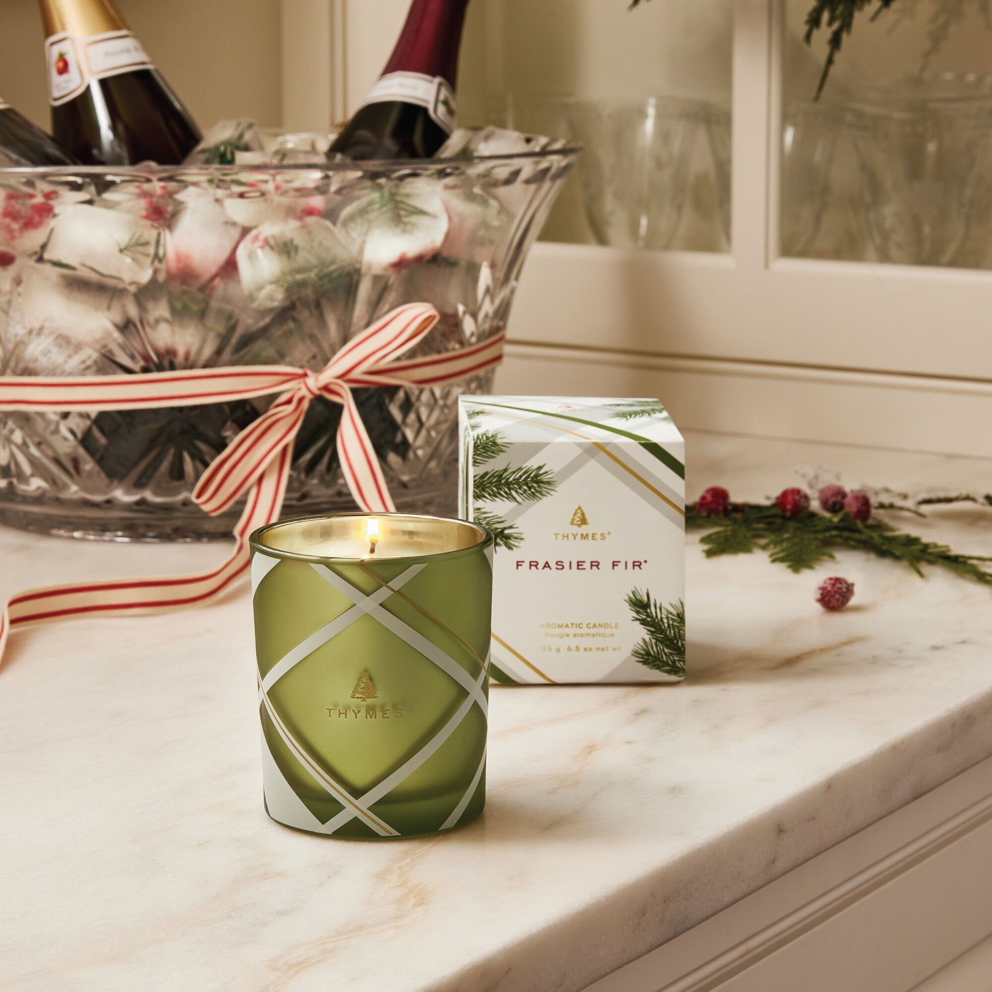 Alternative view of Frasier Fir Frosted Plaid 6.5 oz Poured Candle